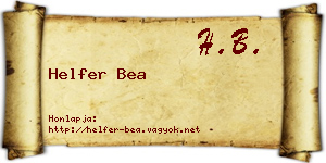 Helfer Bea névjegykártya